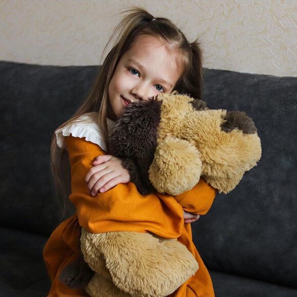 Floppy Stuffed Dog Plush Toy 20 Inch Brown Beagle Labrador Puppy Gift for Kids - Picture 9 of 9